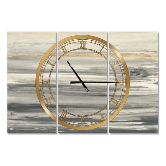 Designart 'Watercolor Colorfields Ii Modern Multipanel Wall Clock